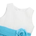 thumbnail image 5 of Sinleey Kids  Flower Girls Wedding Chiffon Dress Pleated Sleeveless Birthday Pageant Formal Gown White&Sky Blue 14, 5 of 7