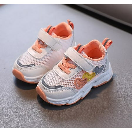 Light Up Shoes Toddler Toddler Sneakers Children s Sports Mesh Shoes Unisex Cartoon Heart Decoration for Toddler Shoes