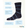 thumbnail image 3 of MeMoi Spacedye Stripe Cotton Blend Crew Sock - Boys - Male, 8-9, Navy, 3 of 8
