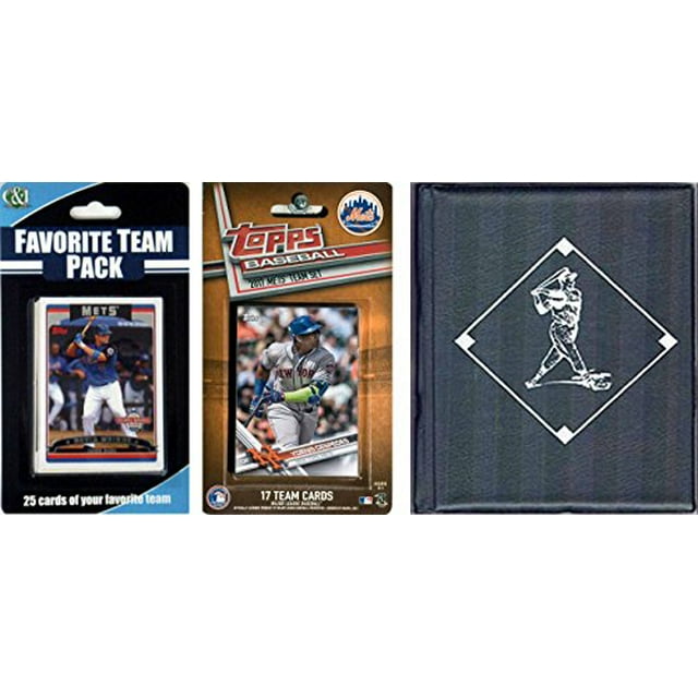 C&I Collectables 2017METSTSC MLB New York Mets Licensed 2017 Topps Team Set and Favorite Player Trading Cards Plus Storage Album