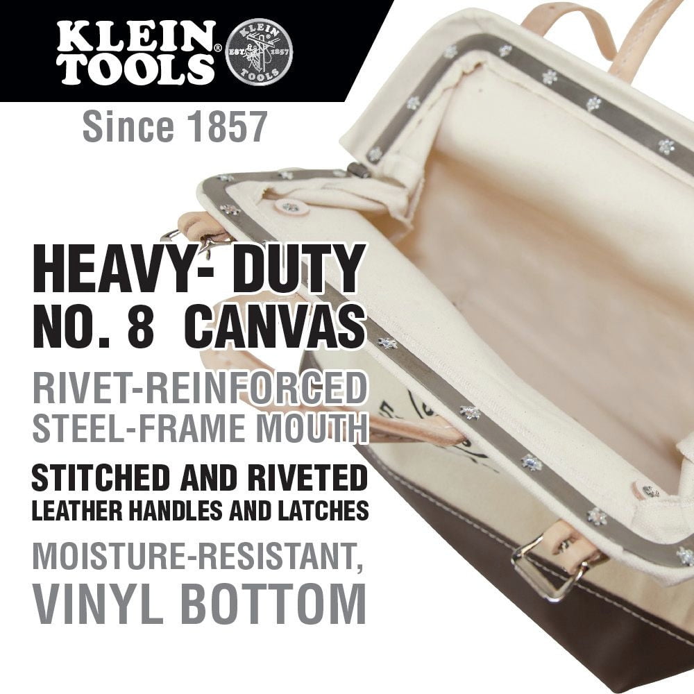 Canvas Tool Bag, 1 Compartment, 12 in X 6 in