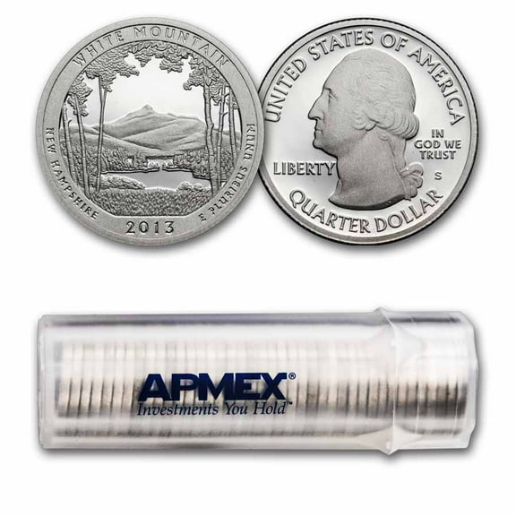 2013-S ATB Quarter White Mountain Proof 40-Coin Roll (Silver)