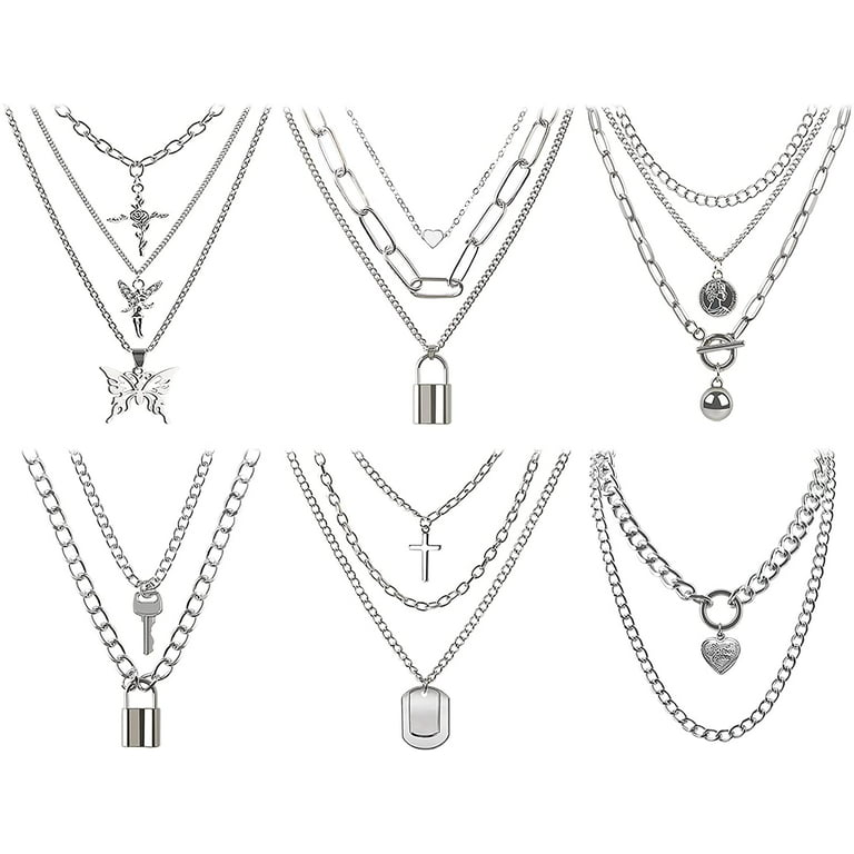 Lock Key Pendants Chains Necklace Set for Eboy Egirl Men Male