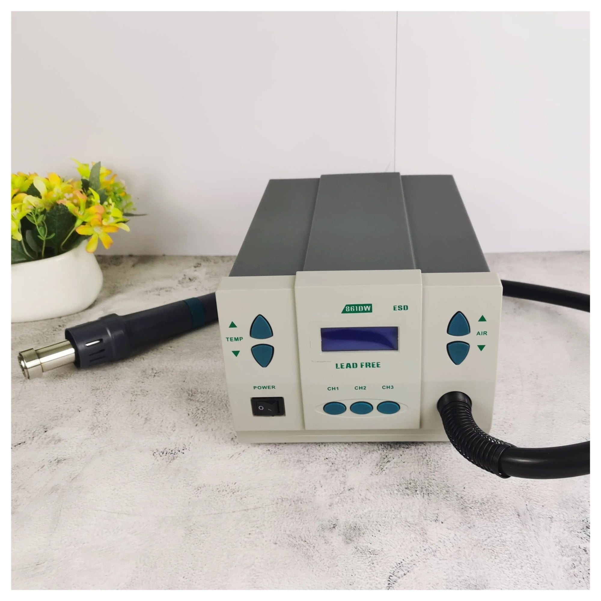 861DW 1000W Hot Air Rework Station PCB Soldering Repair Tool With Replaceable 5 8 10mm Heat Gun Nozzle