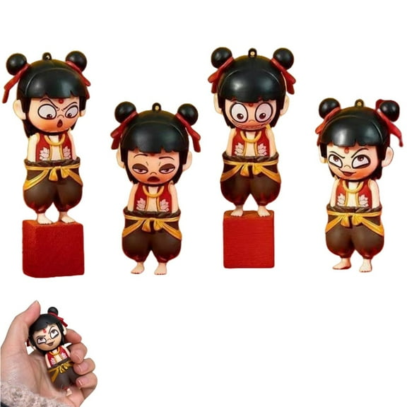 New Ne Zha 2 Anime Aobing Nezha Cosplay Figure Emoticon Change Face Trendy Play Cartoon Model Table Decor Desktop Ornaments Gift