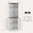 thumbnail image 2 of VKCC 68.1" Farmhouse Corner Cabinet with LED & Charging Station, Storage Cabinet for Living Room Bathroom, White, 2 of 8
