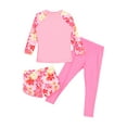 thumbnail image 2 of Jhaoyu Girls Swimsuits 3 Pieces Long Sleeve Rash Guard Set Quick Dry Bathing Suits UPF 50+ Swimwear Pink XL, 2 of 7
