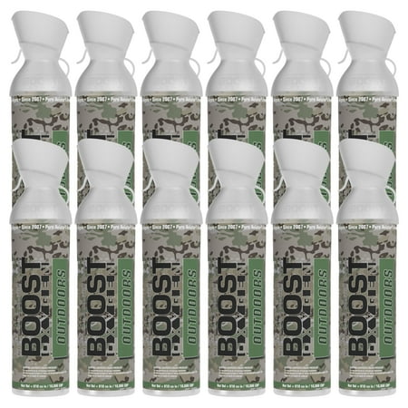 (12 pack) Boost Oxygen Portable Canned Oxygen, Natural Camo, 10L