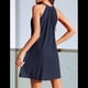 thumbnail image 4 of Vestidos de Verano de Crochet Calados para Mujer, Azul Marino, Talla XL, 4 of 6