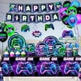 thumbnail image 3 of Video Game Birthday Decorations Tableware,193pcs Gaming Birthday Party Decorations Plates and Napkin Cups Tablecloth Cake Topper Balloon for Boy Gamer Party Decorations,Serve 24, 3 of 10