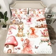 thumbnail image 2 of Manfei Cute Elf Girls Twin Sheet Sets,Magic Mushroom House Twin Fitted Sheet,Kawaii Wild Rabbit Flat Sheet For Kids,Breathable Home Decor,3-Piece, 2 of 7