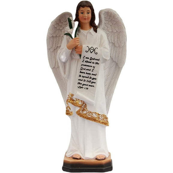 St. Saint Gabriel The Archangel Catholic Religious Gifts Resin Colored 8 Inch Statue Figurine Decoration
