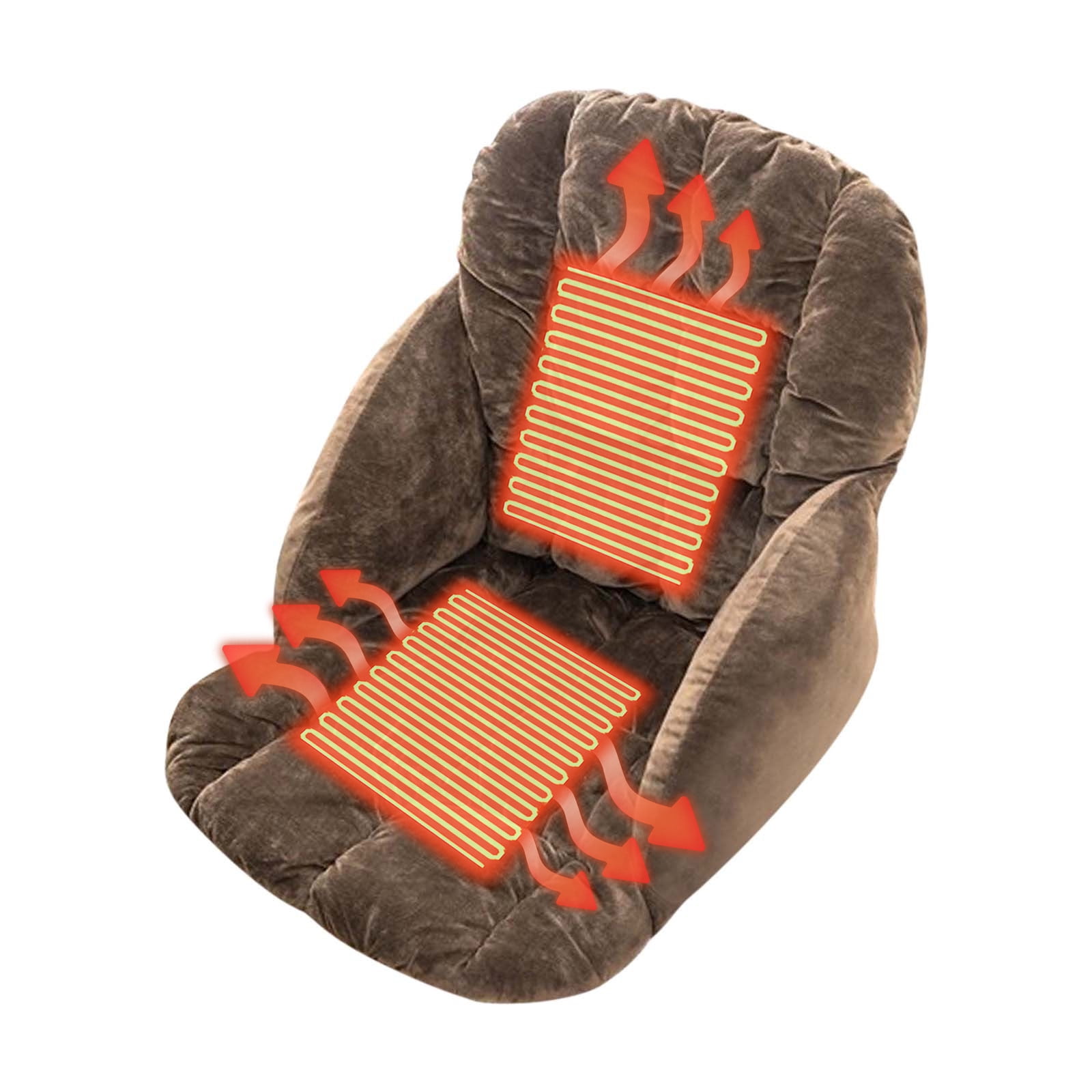 Kbndieu Heated Seat Cushion for Office Chair, Portable Heating Chair Pad, Soft Thick Chair Warmer for Back, Waist, Hips, Thighs Home Office Use