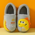 thumbnail image 3 of Otqutp Toddler Baby Boys Girls Cartoon Dinosaur Slippers Cozy Fleece Full Wrapped Ankle Booties Flat Bottom Warm Slippers, 3 of 3