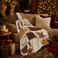 thumbnail image 2 of Rustic Western Farmhouse Patchwork Cowboy Boot Horseshoe, Rustic Farmhouse Horse Scene, Warm Flannel Blanket for Ranch House and Living Room, Horse Lovers Housewarming Gift, Rustic Home Decor, 2 of 6