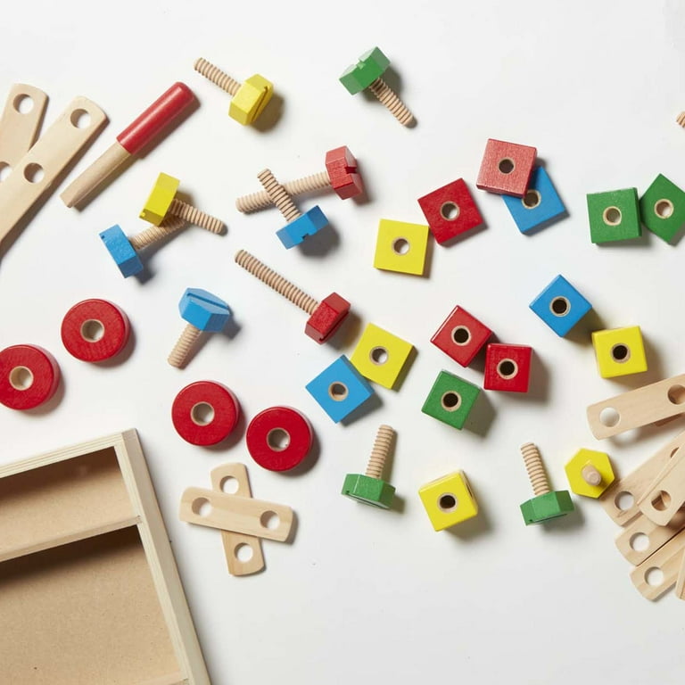 Melissa Doug Wooden Construction Building Toy Play Set in a Box Developmental Educational Toy 48 pcs