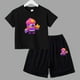thumbnail image 3 of Conjunto de ropa de verano para niñas y adolescentes, camisetas y pantalones cortos de Anime de lucha para niños y niños, traje de 2 piezas, atuendo informal para niños, chándal, 3 of 5