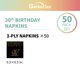 thumbnail image 2 of Gatherfun Servilletas de papel desechables para 30 cumpleaños, decoraciones de fiesta en negro y dorado, vajilla para hombres y mujeres, fiesta de 30 cumpleaños (6,5 x 6,5 pulgadas, 3 capas, paquete d, 2 of 5