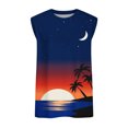 thumbnail image 5 of Zylanna Men's Hawaii Tank Tops Pullover, Beach Vacation Cool Vest Sleeveless Crew Neck Casual T-Shirts for Men Blue Size 2XL, 5 of 5