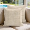 thumbnail image 2 of Pillow Covers 18x18 Set of 2, Beige Rustic Square Throw Pillow Covers for Couch/Sofa/Living Room, Vintage Farmhouse Beige Solid Color Decorative Soft Pillowcases for Couch Throw Pillows, 2 of 9