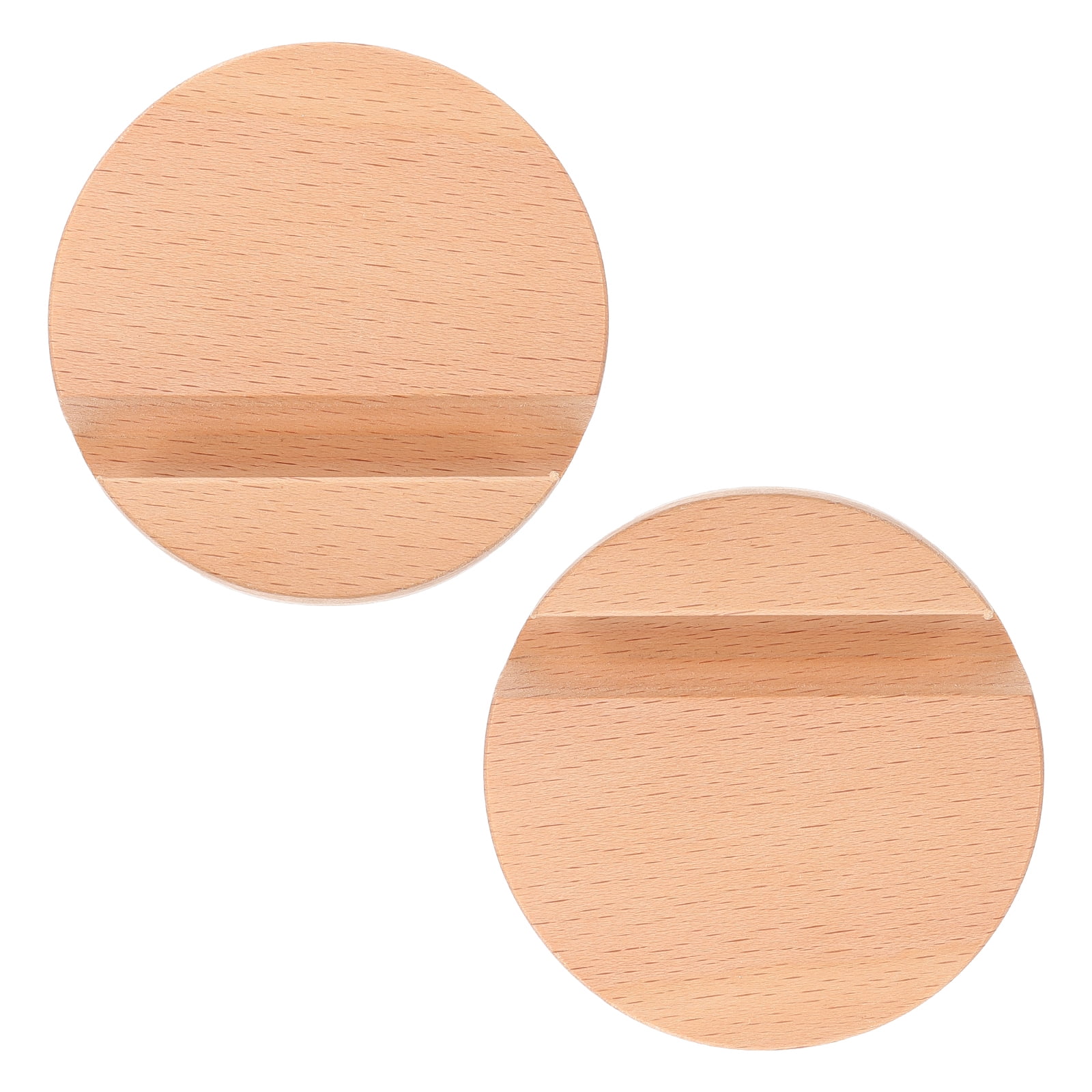 MasteelfCA 2pcs Round Phone Stands Portable Wooden Phone Stands Simple Phone Brackets