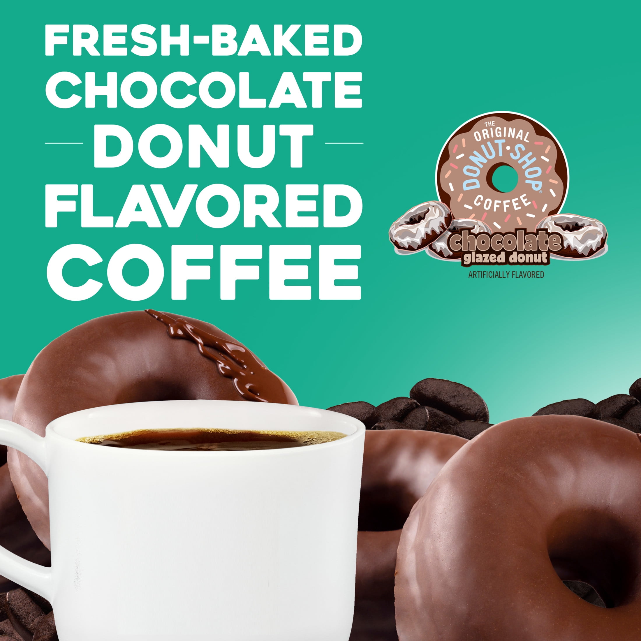The Original Donut Shop, Chocolate Glazed Donut Medium Roast K-Cup Coffee Pods, 24 Count