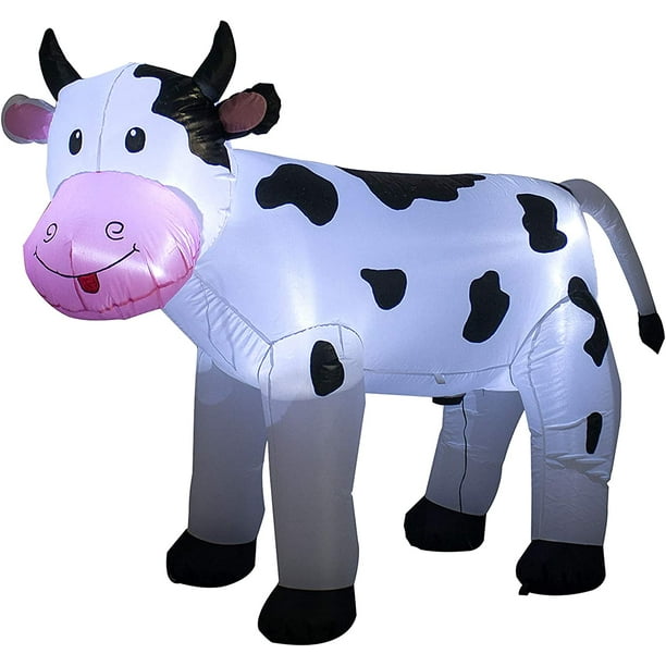 6FT Christmas Inflatable Cow Decoration with LED Lights Inflatables Cow