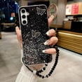 thumbnail image 3 of for Samsung Galaxy A15 Bling Case with Lanyard, Cute 3D Butterfly Glitter Soft TPU Phone Cover for Woman Girls Sparkle Shiny Slim Thin TPU + Crystal Wrist Strap for Galaxy A15 (Black), 3 of 9