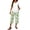 28#Green, variant on Summer Outfits Two Piece Sets for Women Capri Set Casual Summer Wide Leg Crop Pants and Top Matching Suits Blue S