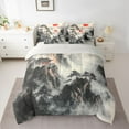 thumbnail image 2 of Homewish Vintage Landscape Painting 7-Piece Bedding Comforter Set,Modern Aesthetic King Bedding Sets,Gray Orange Bed Sheets For Men Women,Microfiber Bedroom Decor Reversible, 2 of 8
