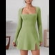 thumbnail image 2 of Vestido con Escote Cuadrado Verde M, 2 of 7