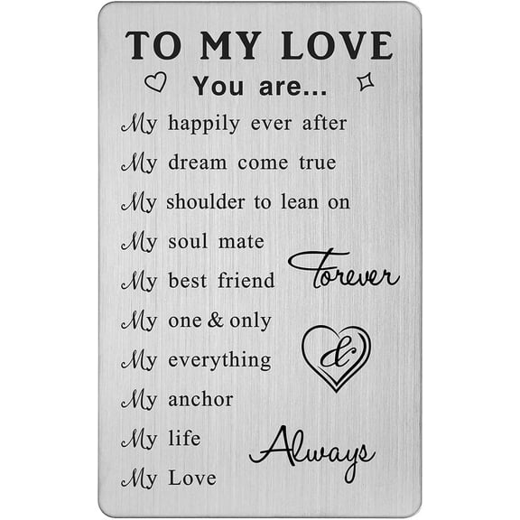 Daisyco Gifts To My Love Wallet Card, 10 Reasons Why I Love You Gifts, Anniversary Gift for Wife Girlfriend