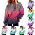 thumbnail image 2 of Utoimkio 2025 Tie Dye Hoodies for Women Cute Pullover Long Sleeve Sweatshirts for Women Loose Fit Hooded Tops with Pockets Fall Winter Clothes, 2 of 5
