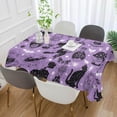 thumbnail image 4 of Coolnut Spooky Halloween Pattern Purple Rectangle Tablecloth 54x54In,Dinner Table Cover for Outdoor & Indoor Patio, Picnic, BBQ, Holiday Party Halloween Decoration, 4 of 7