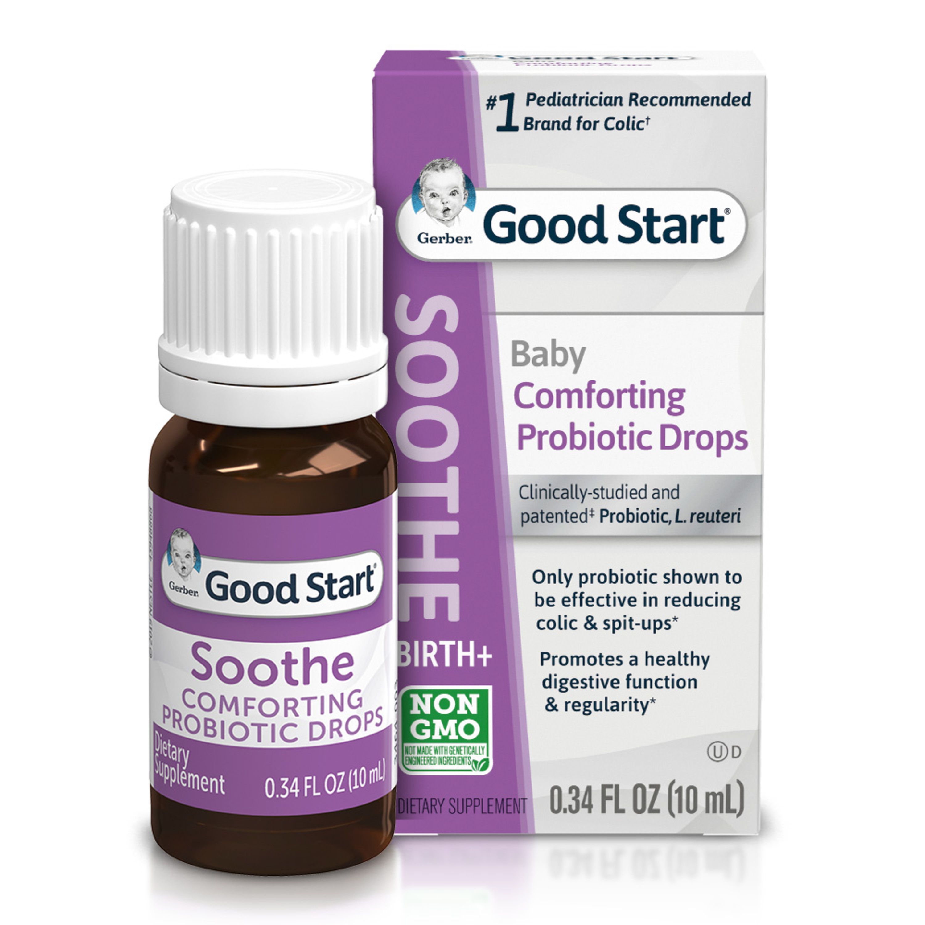 Gerber Good Start Soothe Comforting Baby Probiotic Drops for Dietary Supplement, 0.34 fl. oz. Bottle - image 3 of 8