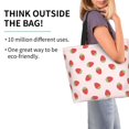 thumbnail image 2 of Bingfone Canvas Tote Bag for Women with Inner Pocket Aesthetic Cute Shopping Tote Bags Reusable Grocery Bags- Strawberry, 2 of 8