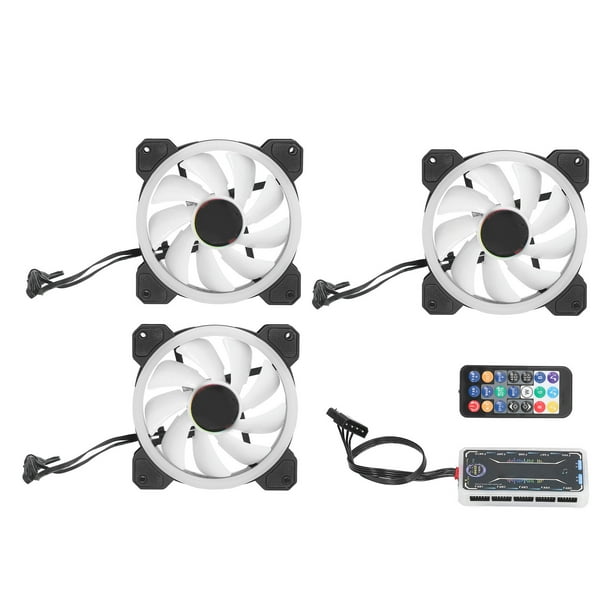 Case Fans, RGB Case Fan 3 Pieces Multiple Light Modes Anti Vibration