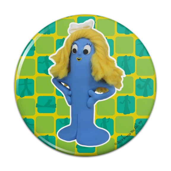 Goo Blue Mermaid Gumby Clay Art Pinback Button Pin