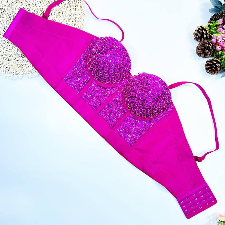 トップス 2WAY MIX PINK SHAGGY BUSTIER AMERI The Lauren Haley Bustier Bikini Bra Top - Pink Gingham