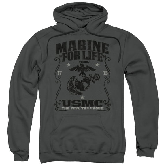Us Marine Corps - For Life - Pull-Over Hoodie - Small