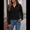 thumbnail image 4 of Suéter de Mujer de Color Liso, Otoño e Invierno 2025, con Solapa Holgada y Larga. Negro L, 4 of 9