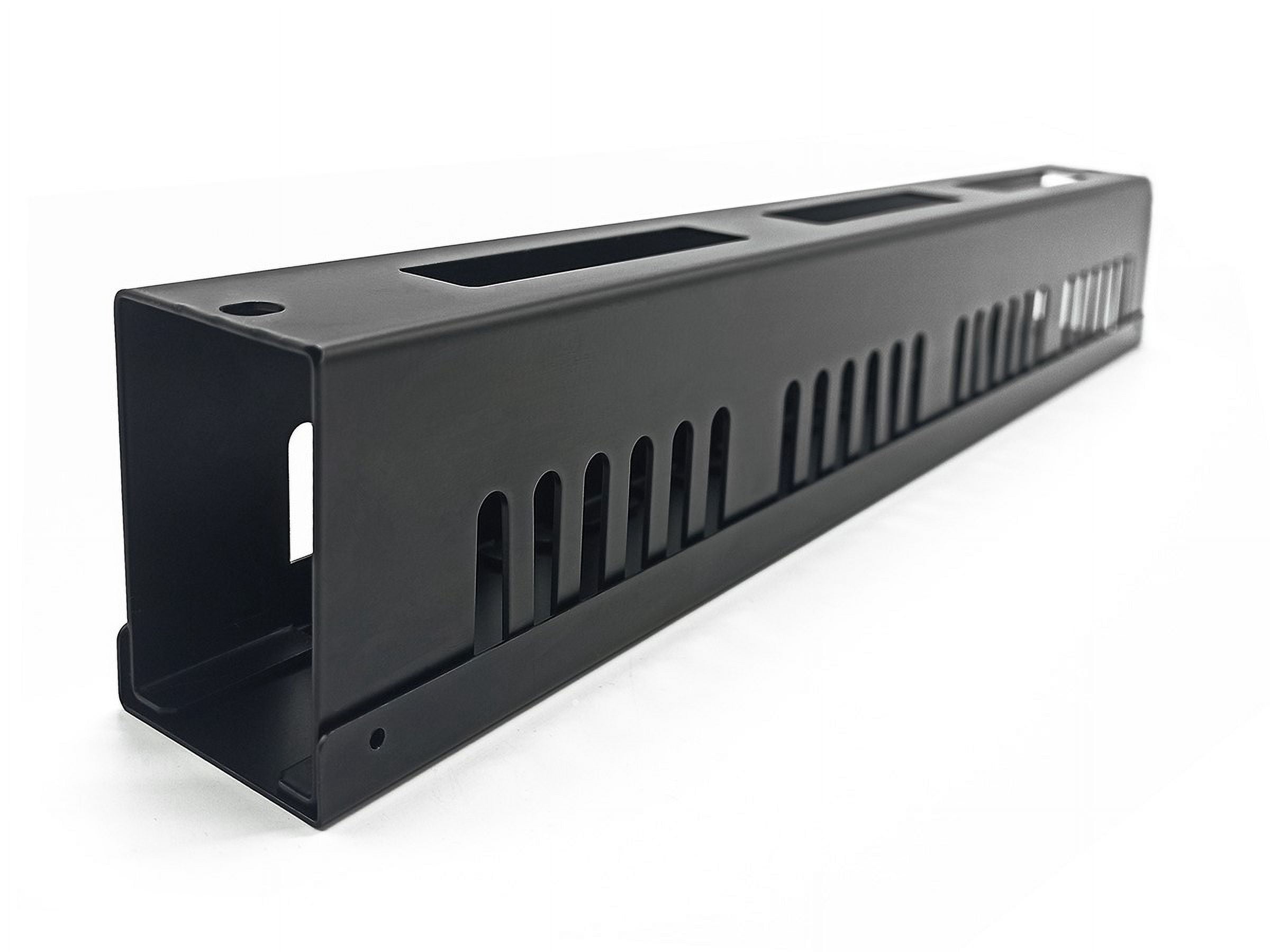 Monoprice 1U 19in Metal Rackmount Cable Management Panel, Protects Cables, Promotes Good Airflow, Easy Grouping of Cables, Cable Organization