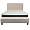 thumbnail image 5 of Flash Furniture Roxbury Queen Size Tufted Upholstered Platform Bed in Beige Fabric with Memory Foam Mattress, 5 of 5