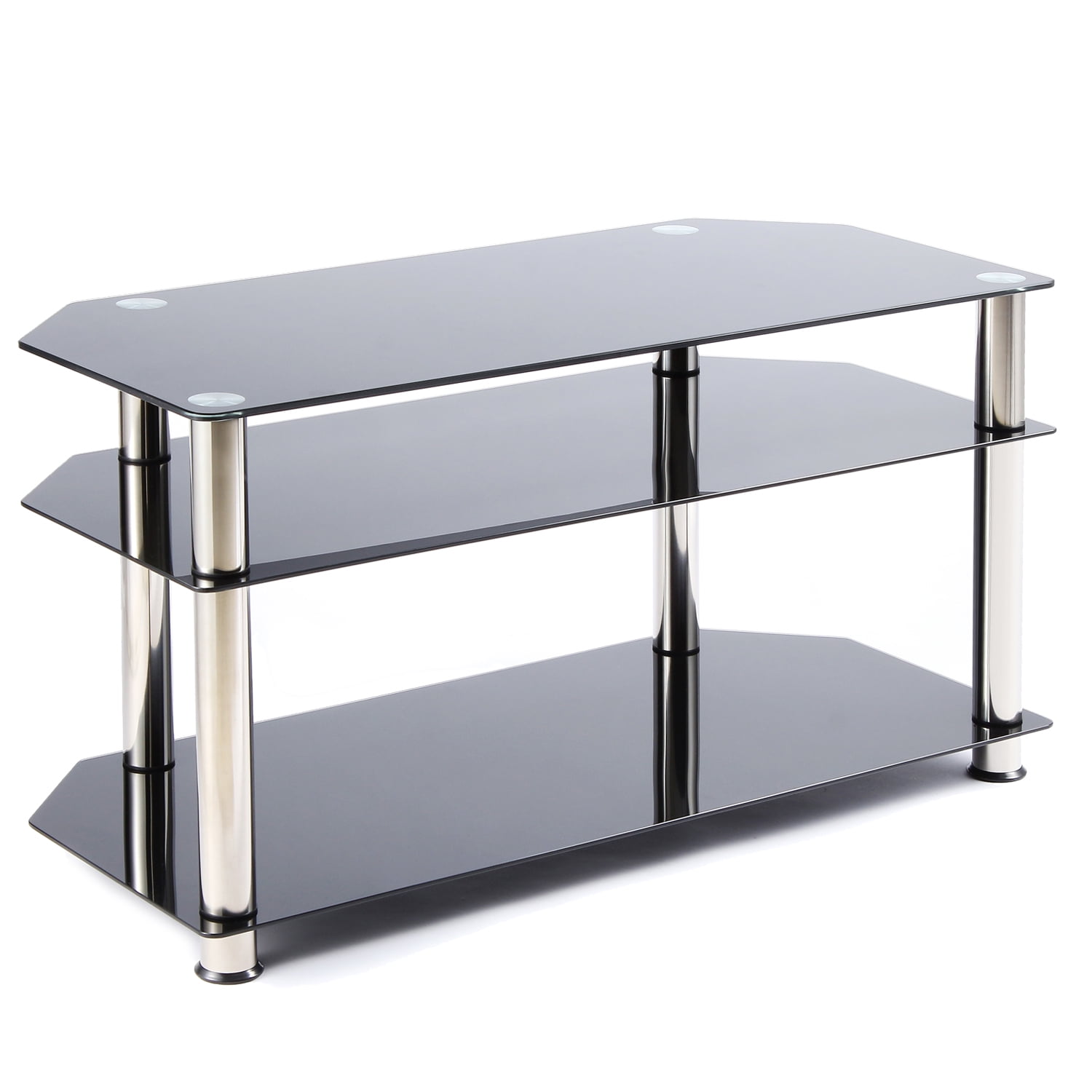 Rfiver Glass Corner TV Stand for 26 27 28 30 32 37 40 42 43 46 50 inch