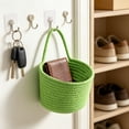 thumbnail image 4 of Linnome Woven Wall Hanging Storage Basket Hangable Sundry Organizer Basket for Cosmetics Snack Small Household Goods Classification Arrangement, 4 of 6