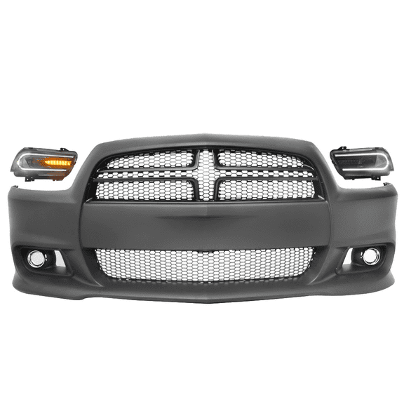 Ikon Motorsports, Automotive Front Bumper Cover with Accurate Fitment for 2011-2014 Charger Black
