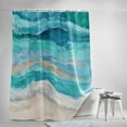 thumbnail image 5 of Shower Curtains for Bathroom-36"x78",Marine Coastal Wave Turquoise Ombre Waterproof Bath Curtain Grommet Shower Curtain Set with Hooks,Abstract Ocean Sea Shore Washable Bath Accessories, 5 of 7