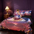 thumbnail image 4 of Manfei Gothic Dark Dragon Animals 7-Piece Twin Bedding,Vintage Bedding Comforter Set,Red Pink,Black Reversible, 4 of 6