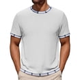 thumbnail image 1 of Camiseta Casual de Manga Corta con Cuello Tripulado 100% Fibra de Poliéster Lavable Camisetas de Trabajo Al Aire Libre de Manga Larga para Hombres, 1 of 7