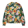 thumbnail image 5 of DISNIMO Frangipani Printed Jackets for Women Long Sleeve Sweatshirts V Neck Outwear Lightweight Sweatshirt Jacket with Pockets, L, 5 of 7